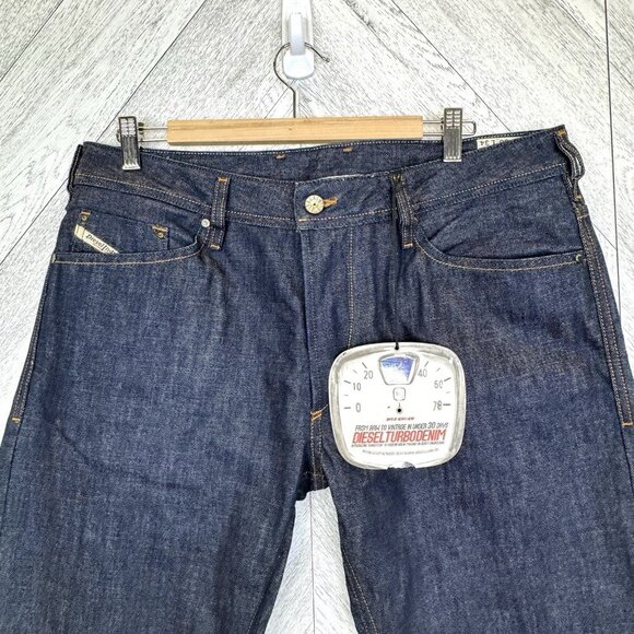Diesel Jeans Mens 36x34 Turbo Koolter Regular Slim Tapered Raw Button Fly NEW - Picture 2 of 13